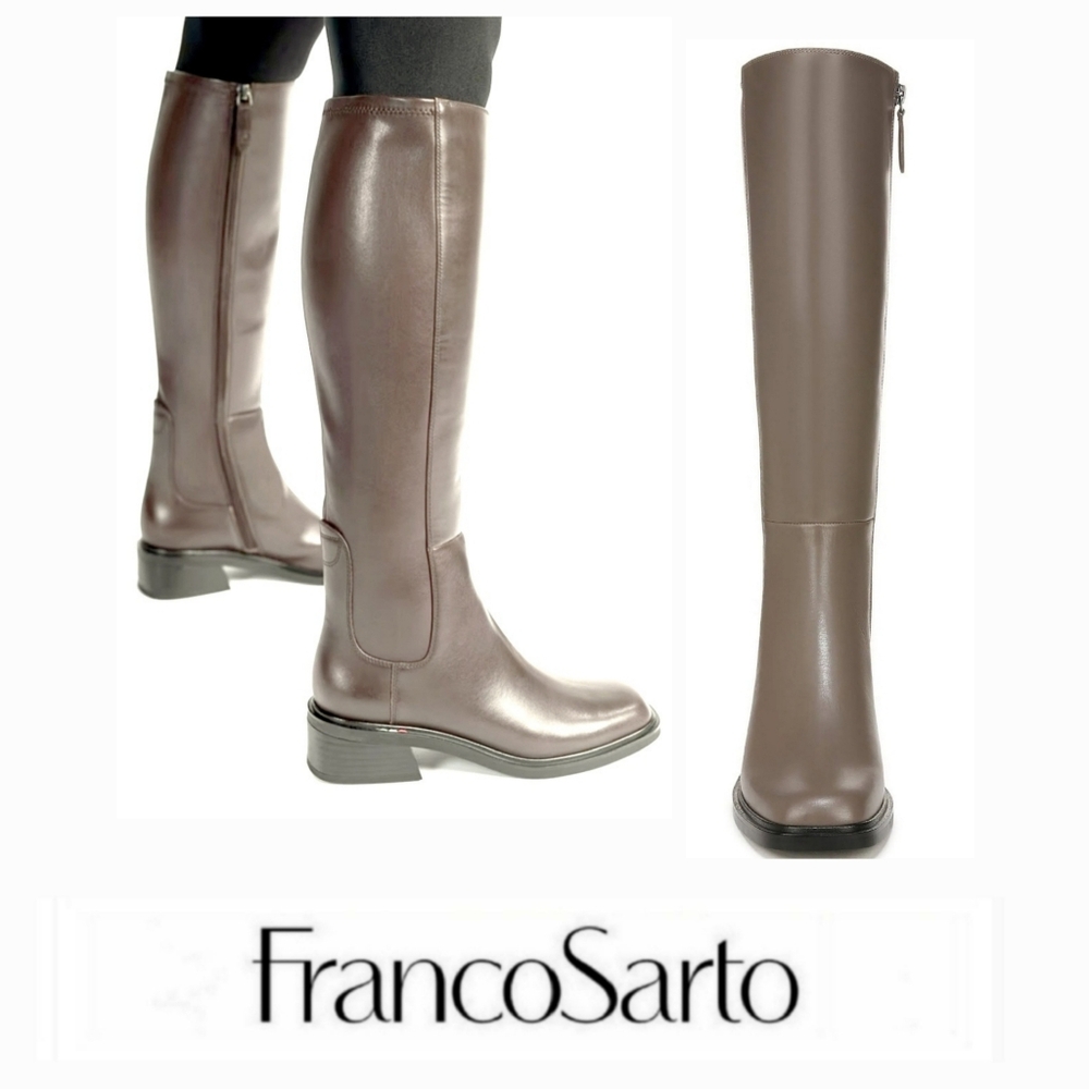 Classic Chic Franco Sarto Grey Leather/Synthetic Boots